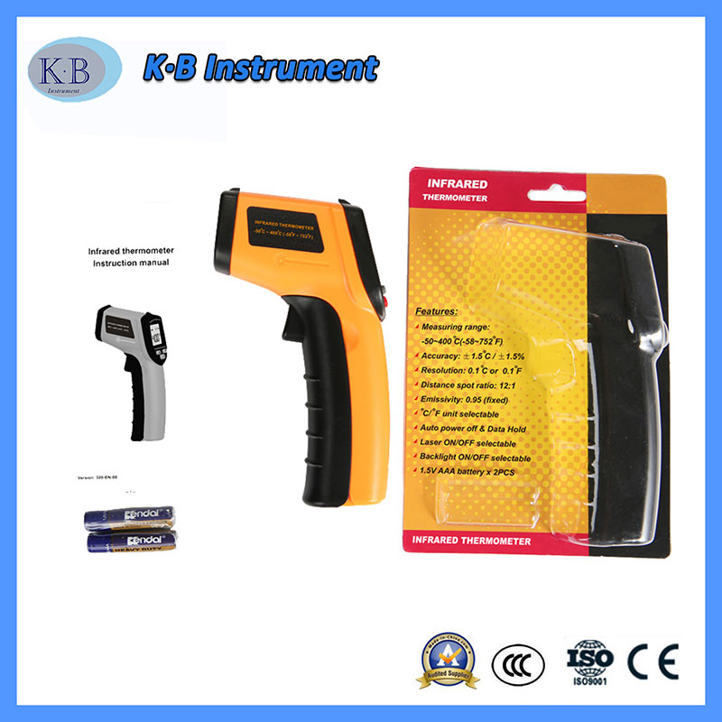Ikke-kontakt Industrial Digital Temperaturmåling Instrument Laser LCD Vis Digital Thermometer GM320 Infrarød Thermometer